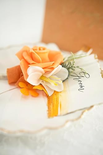 Miniatura 9 de Boutonniere morado lavanda para hombres de boda con alfileres, juego de 6, novios y padrinos de boda, aniversario de ceremonia, cena, flores de