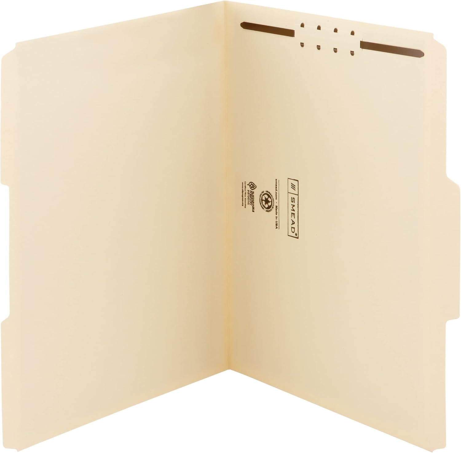 Smead Fastener File Folder, 1 Fastener, Reinforced 1/3-Cut Tab, Letter Size, Manila, 50 per Box (14534) : Top Tab Classification Folders : Office Products
