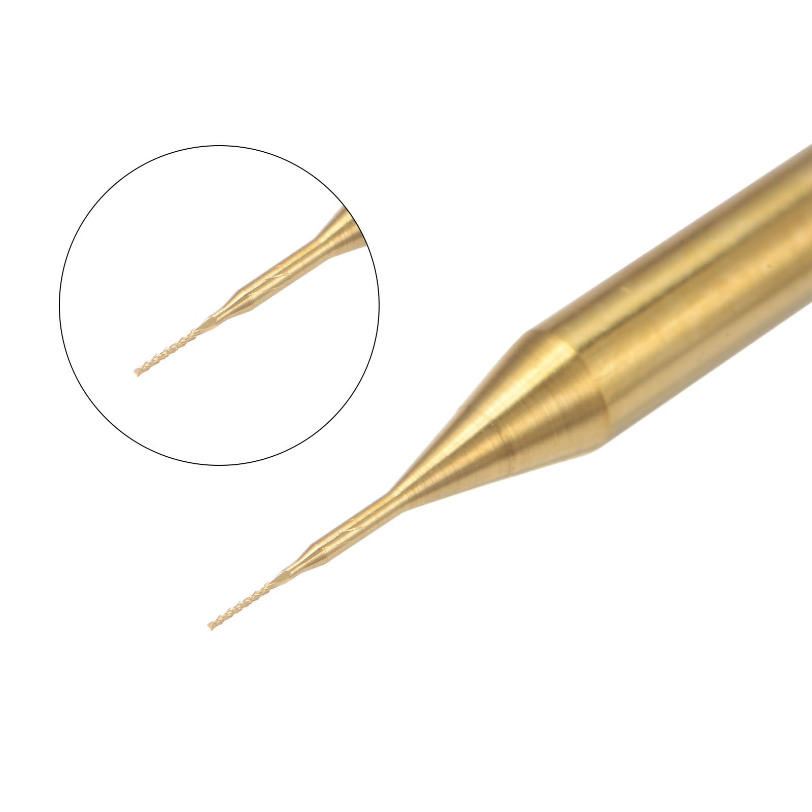 QUARKZMAN 10 Stück Hartmetallfräser 0.2mm Schaft 6-Flöten CNC Fräser Gold