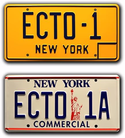 Ghostbusters | ECTO-1 + ECTO-1A | Metal Stamped License Plates