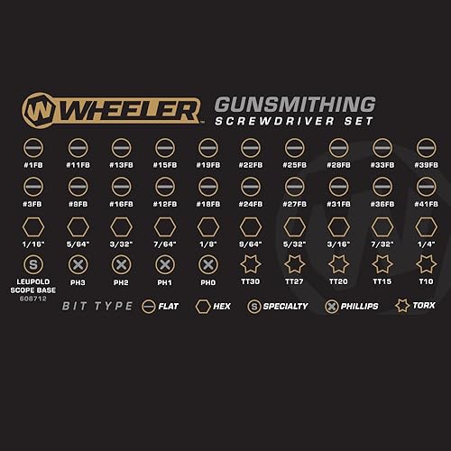Miniatura 4 de Wheeler 43-Piece Professional Gunsmithing Screwdriver Set with Magnetic Screwdriver Handle and Storage Case for Gunsmithing