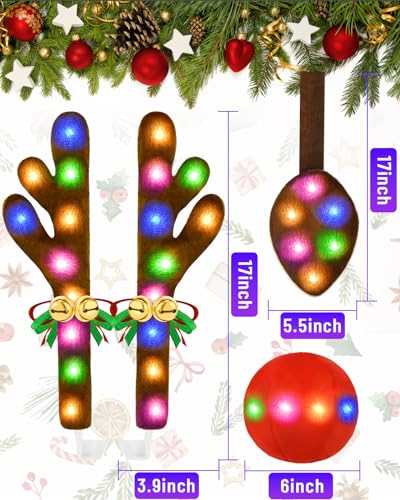 image for Dergo Christmas Reindeer Antlers Car Decoration Kit IP44 Waterproof LE