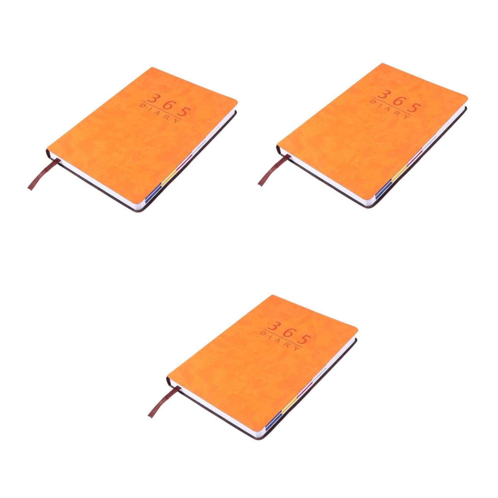 VILLCASE 3piezas Plan Book Naranja Cuaderno De Planificación Práctico Para y Agenda Escolar y Escuela
