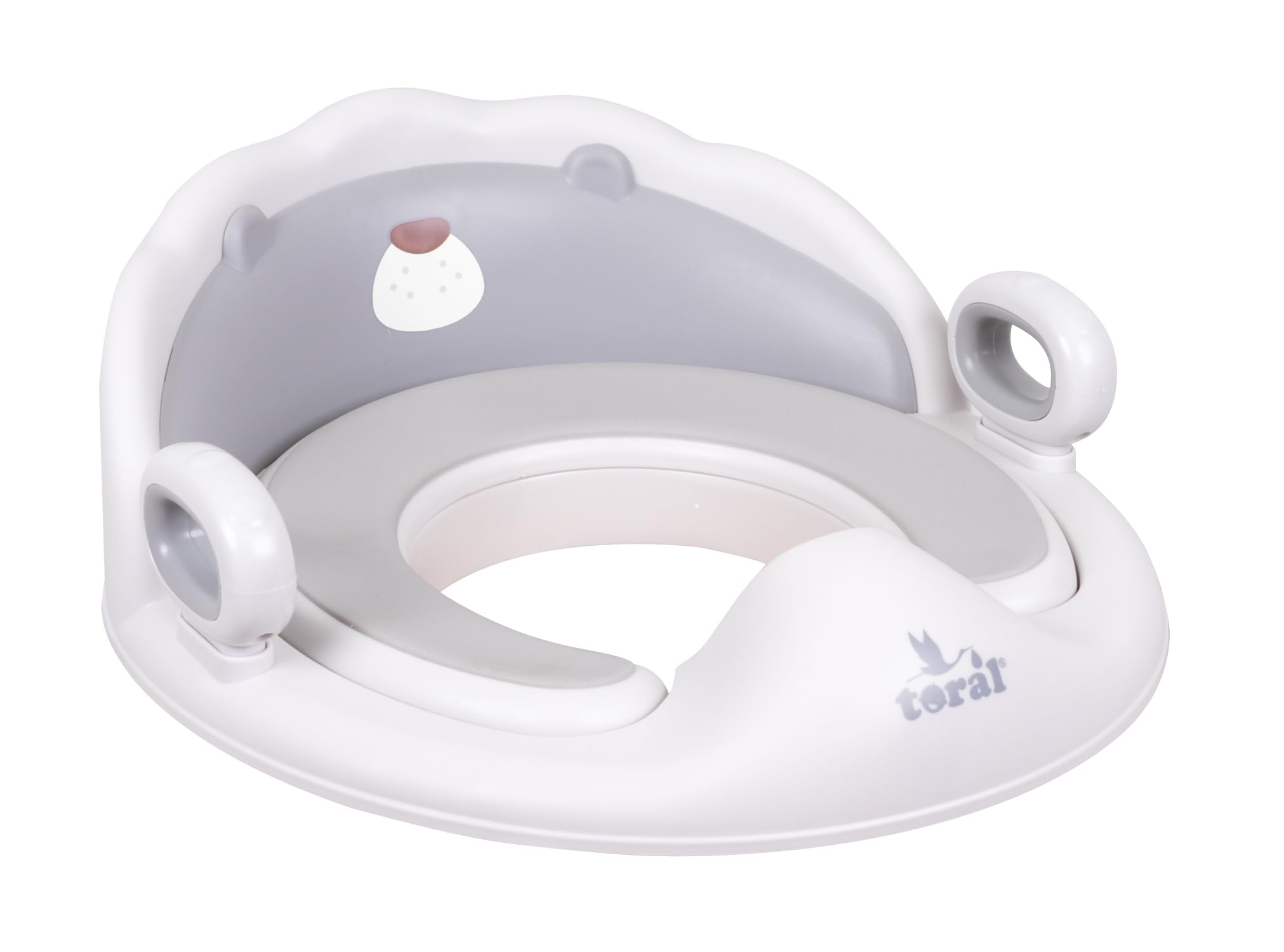 Toral Asiento Reductor con Asas para WC. Ayuda al aprendizaje de bebés y niños. Adaptador infantil portátil para váter MundiBebé +18 meses. Modelo Confort Osito