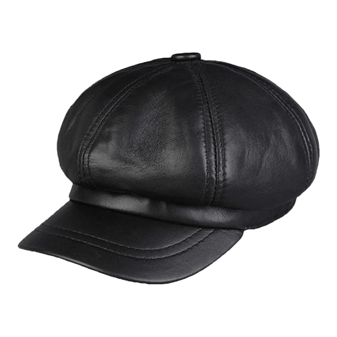 Boina literaria para mujer, gorro de piel auténtica para invierno