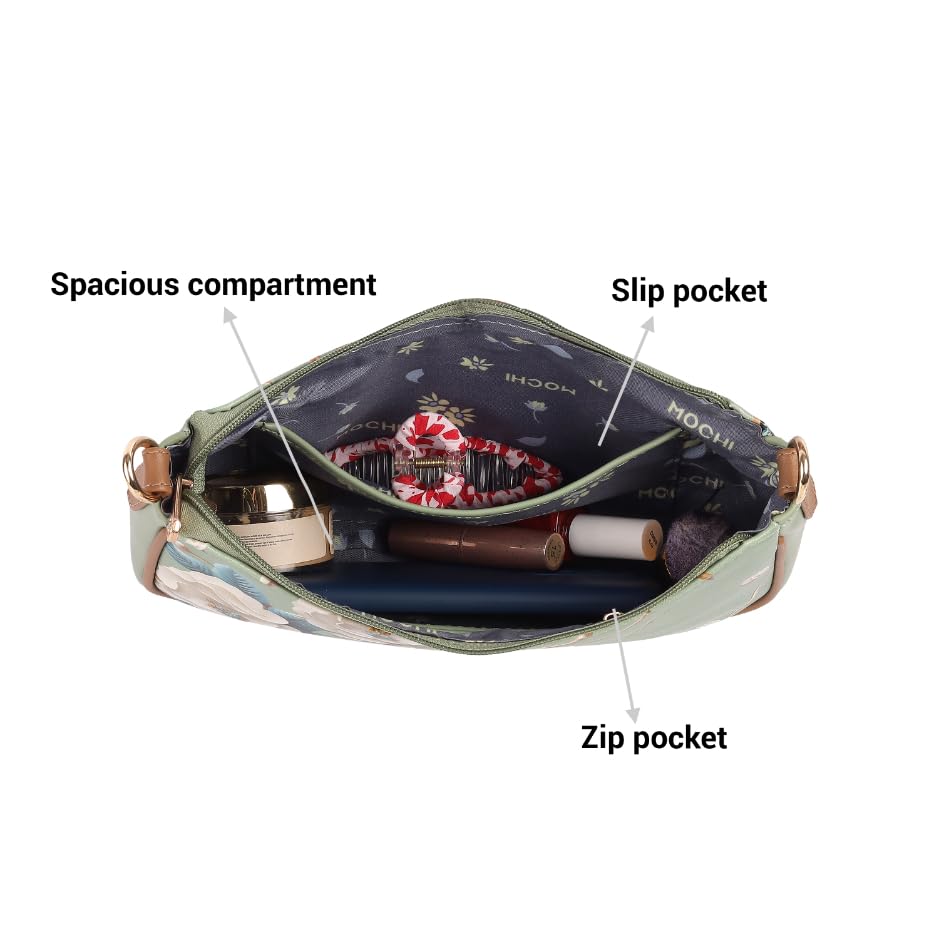 Image of Mochi Women Stylish Faux Leather Floral Shoulder Bag