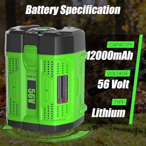 Image of 1-Pack 56 Volt Lithium ion Battery BA5600 Replacement for EGO 56V Battery 12000mAh(Green)