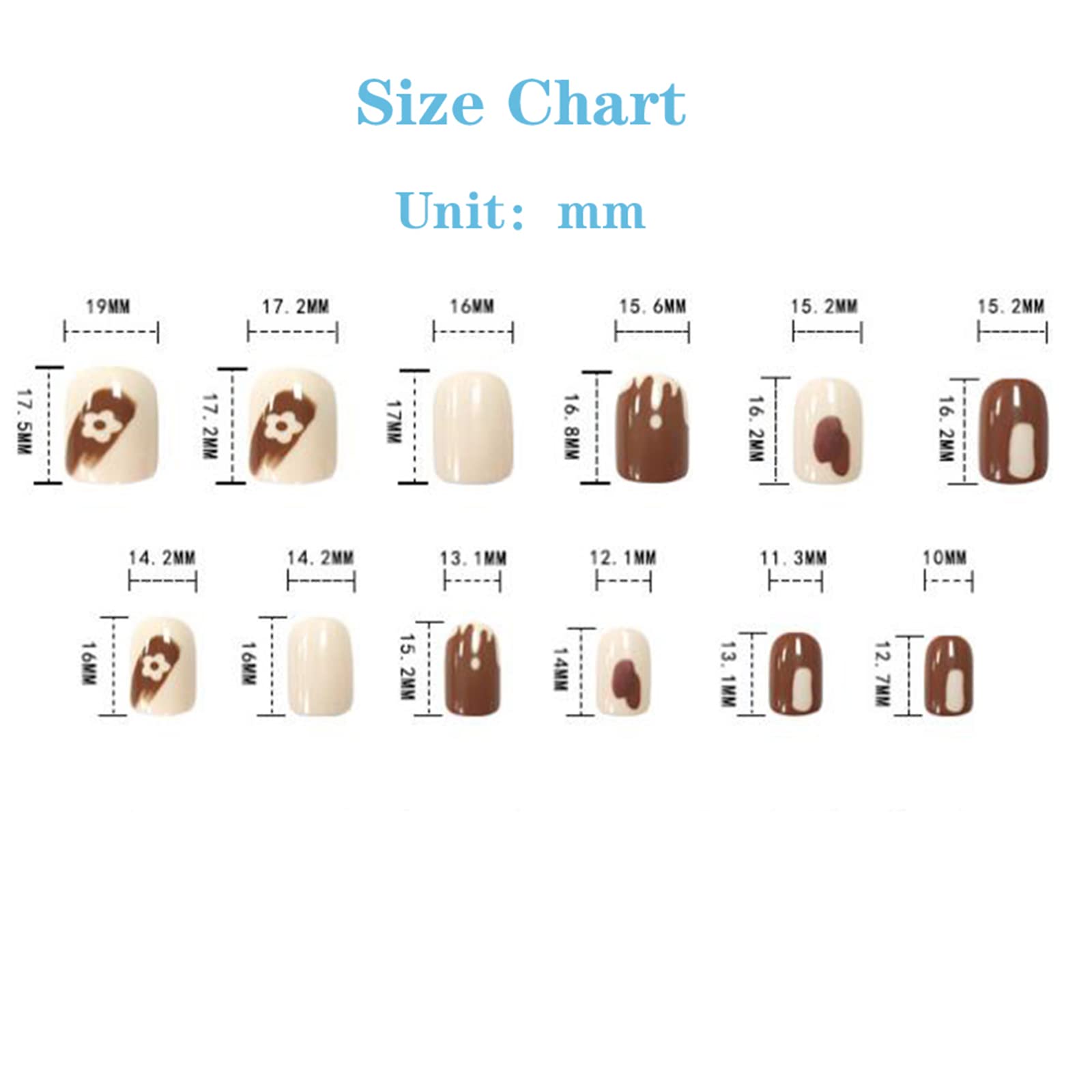 Unghie finte quadrate Copertura completa corta Colla inclusa Fiori di ciliegio francese Premere sulle unghie 24 pezzi Suggerimenti per nail art per saloni di bellezza e donne Nail art fai-da-te