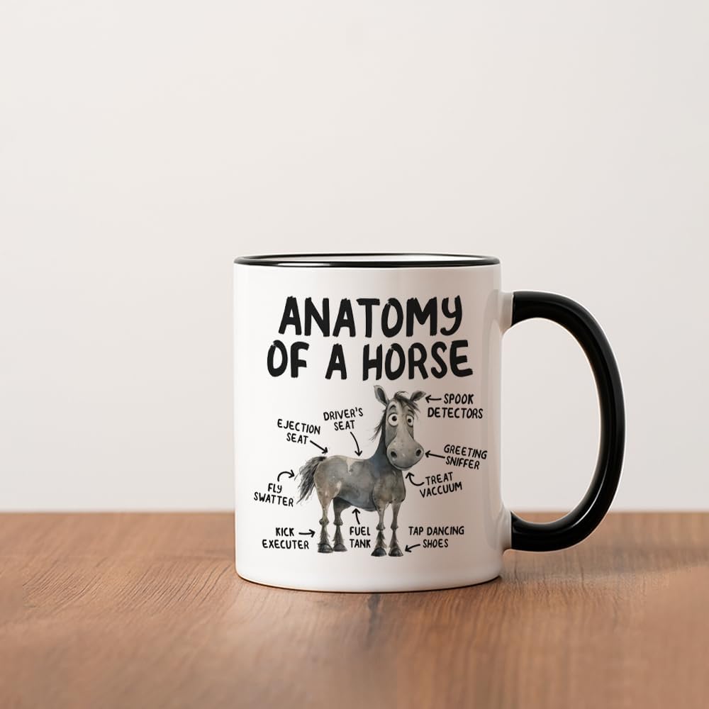 Anatomy of a Horse Funny Horse Gifts for Women Men, Horses Lover Coffee Cup, Cute Cartoon Sarcastic Meme Graphic Birthday Christmas Gift for Dad Mom Coworkers Boss Friends - Image 4