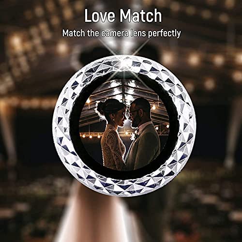 Image of For iPhone 13 Pro /13 Pro Max Camera Lens Protector Tempered Glass Screen Protector, Anti-Scratch Premium Tempered Glass Film Aluminum Alloy 3D Lens Ring Cover - (3 Pack, Silver Diamond)