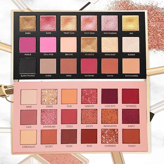 AHDAM Beauty Professional Nude Eyeshadow Palette – 36 Matte & Shimmer Rose Gold Shades with Black | Highly Pigmented Long Lasting Eye Makeup Palette Set for Women (Pack of 2)-image-13