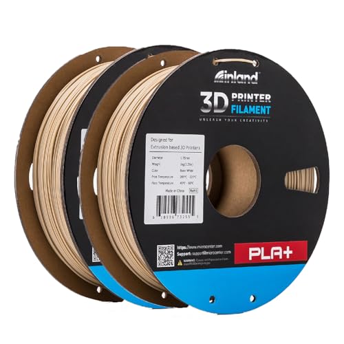 Image of INLAND Micro Center PLA+ 3D Printing Filament 1.75mm - PLA Pro Dimensional Accuracy + /- 0.03 mm - 1kg Cardboard Spool (2.2 lbs) (2 Pack Bone White, 1.75mm)