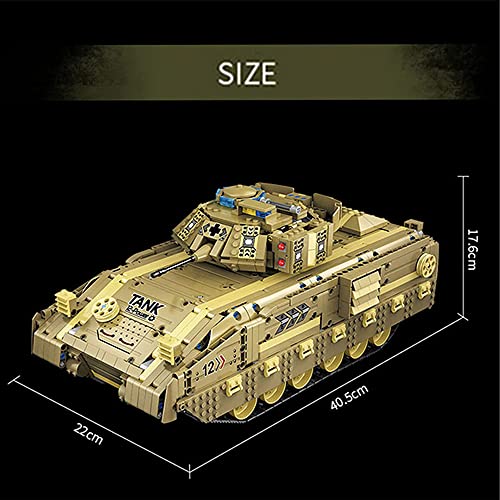SCZWP8 Panzer RC Modellbausätze 1763 stücke M2A2 Militär Fernbedienung Feuer Panzer Bausatz Pädagogisches Puzzle… – Bild 7