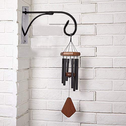 Image of Iron Hooks for Lanterns, Planters, Bird Feeders & Coats - Indoor /Outdoor Wall Brackets, Hanging Hook Hangers for Home Decor (1, Black)