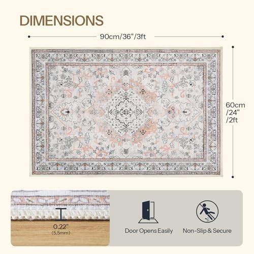 Tapete decorativo beige 2x3 pies HOOBRO miniatura 2
