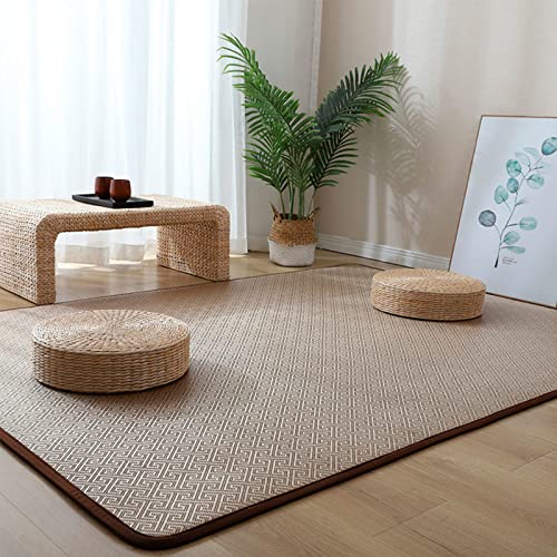 Bodenmatte - Natürlicher Rattan-Teppich für Wohnzimmer, faltbarer...