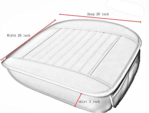 Edealyn (2Pcs Pu Leather Seat Covers Auto Seat Protector Car Seat Covers For Front Seat With Side Flaps,(Deep20 Inch × Width20 Inch × Thick 0.4 Inch) (Black-2 Pcs) #TOP6