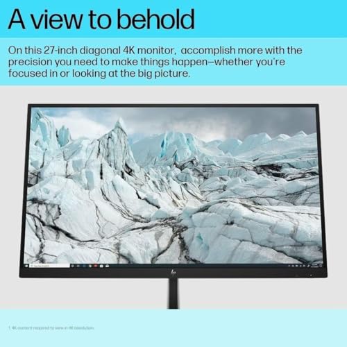 Image of HP E27k G5 27 inch 4K UHD IPS USB-C Monitor with 5ms Response Time, Anti Glare, Flicker Free, VESA Mount (100mm), Displayport, HDMI & Dockztorm USB Port Expander, Black /Silver Color (6N4C4AA#ABA)