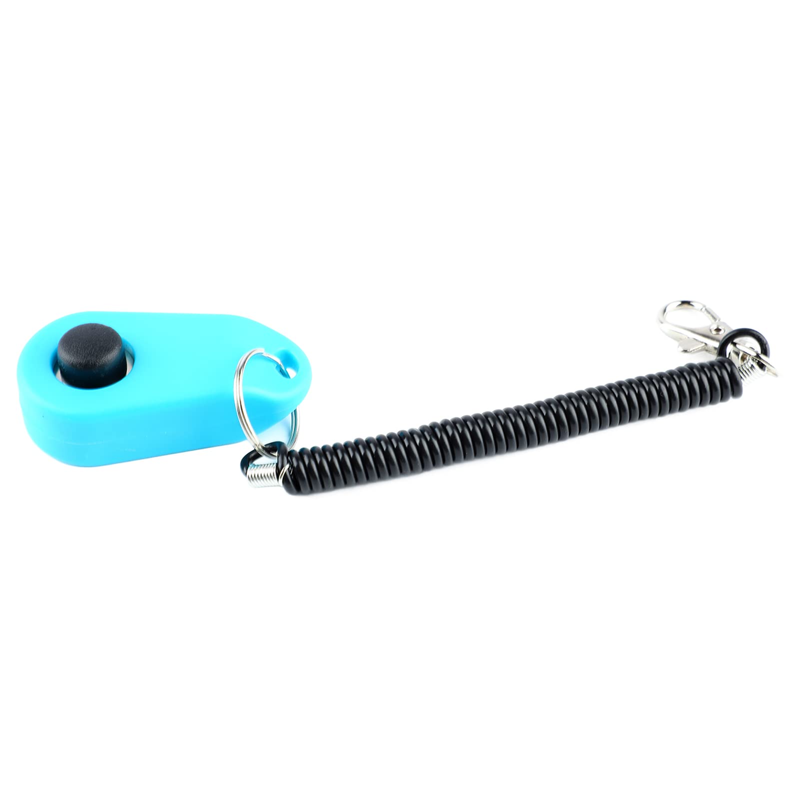 Dog Training Supplies Back Sound Hole Design Puppy Training Clicker High Elasticity Wrist Strap Stainless Steel Hook Pet Training Clicker Interactive Pet Training Clicker Dog