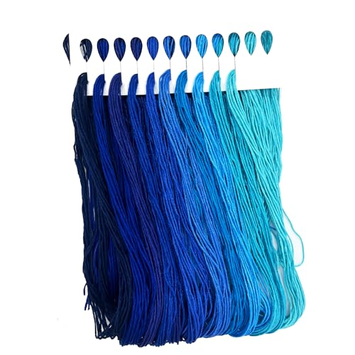 Image of 1 Pieces Cross StitchEmbroidery Floss,100% Eco-Cotton Cotton Premium Skeins, Ideal for Arts & Crafts (Blue Series 67893)