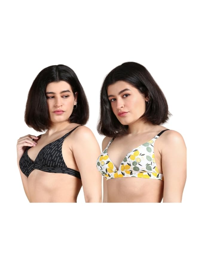 Image of &Circus PureSoft True Fit Triangle Non Padded Bra for Women | Deep Neck Plunge Bra for Women | Triangle Low Coverage Bra