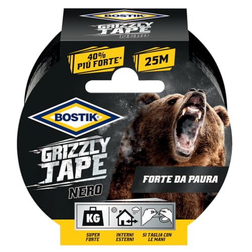 BOSTIK Grizzly Tape Nastro telato nero 25m x 50 mm