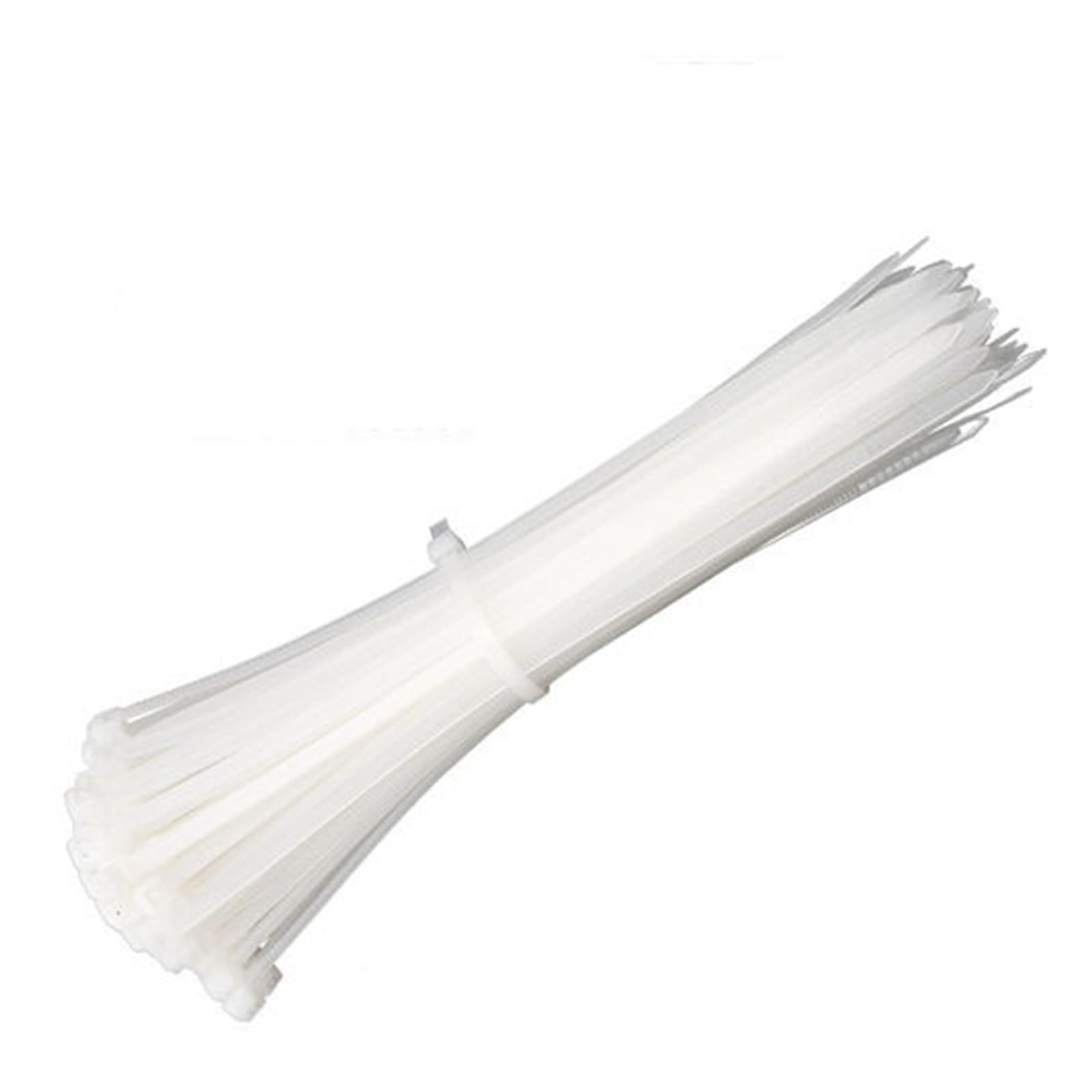 Fascetta in nylon di plastica autobloccante 100 pezzi Nero 5X300 Anello di fissaggio per fascette per cavi 3X200 Fascetta per fascette con cerniera (Colore : Bianco, Dimensioni : 3x150mm) (White 4x3