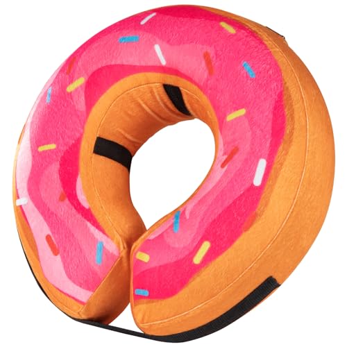 Image of Grand Line Donut Inflatable Collar for Dogs and Cats, Soft Recovery Dog Cone After Surgery, Protective Pet Neck Cone for Small, Medium, Large Dogs, Not Block Vision (Pink, ML)
