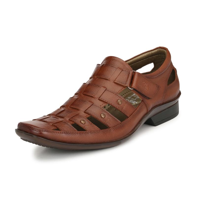 HITZ Mens Tan Leather Shoe-Style Sandals - 6 UK (B084B1GG5S) Amazon Price History, Amazon Price Tracker