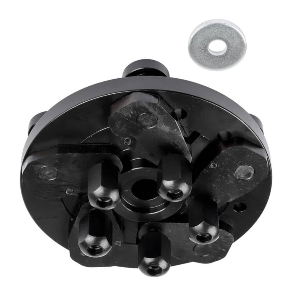 5-Lugs Universal Tire Adapter Wheel Balancer Finger Plate for 40mm Shaft Black Compatible with Automotive Motorcycle Parts