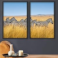 2 Piece Framed Canvas Wall Art Striped Canvas Prints Home Artwork Decoration for Living Room,Bedroom - 16