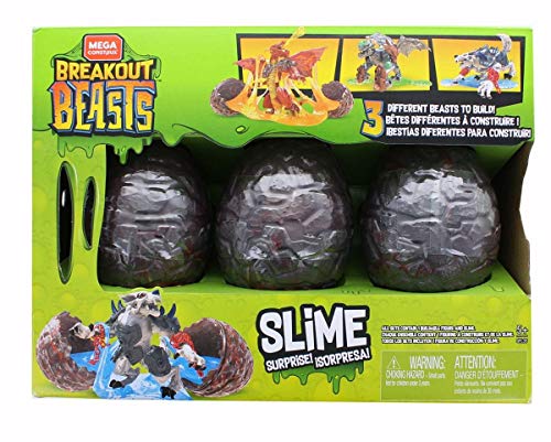 Mega Construx Breakout Beasts Slime - 3 Different Beasts - Green Set #1250936, Multi-Colored