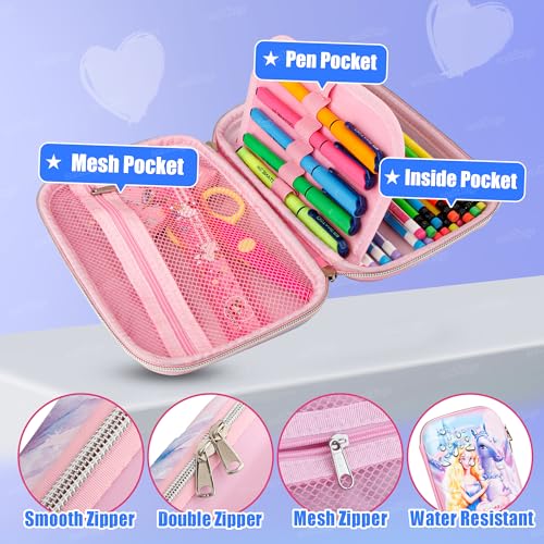 Image of Zest 4 Toyz Pencil Case for Kids Large Capacity Cartoon Themed Pencil Box Case for Girls & Boys-Baby Pink