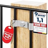 Qualinos 10x Doppelstabmattenzaun Befestigung Zubehör Typ Spannbügel 50mm aus V2A. Zaunhalter Edelstahl zur Zaunbefestigung. Stabmattenzaun Zubehör Zaun Halterung. Made in Germany