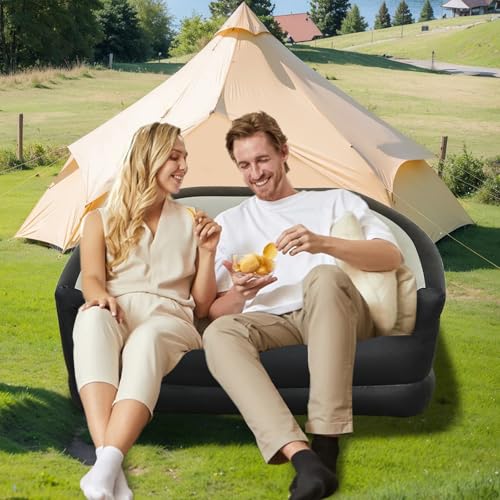 Sofá inflable plegable de vinilo resistente para camping y salón 3