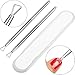 Mtlee 2 Pack Cuticle Peeler Scraper Remove Gel Nail Polish Nail Art Remover Tools Stainless Steel Triangle Cuticle Pusher Remover Tool in Plastic Box