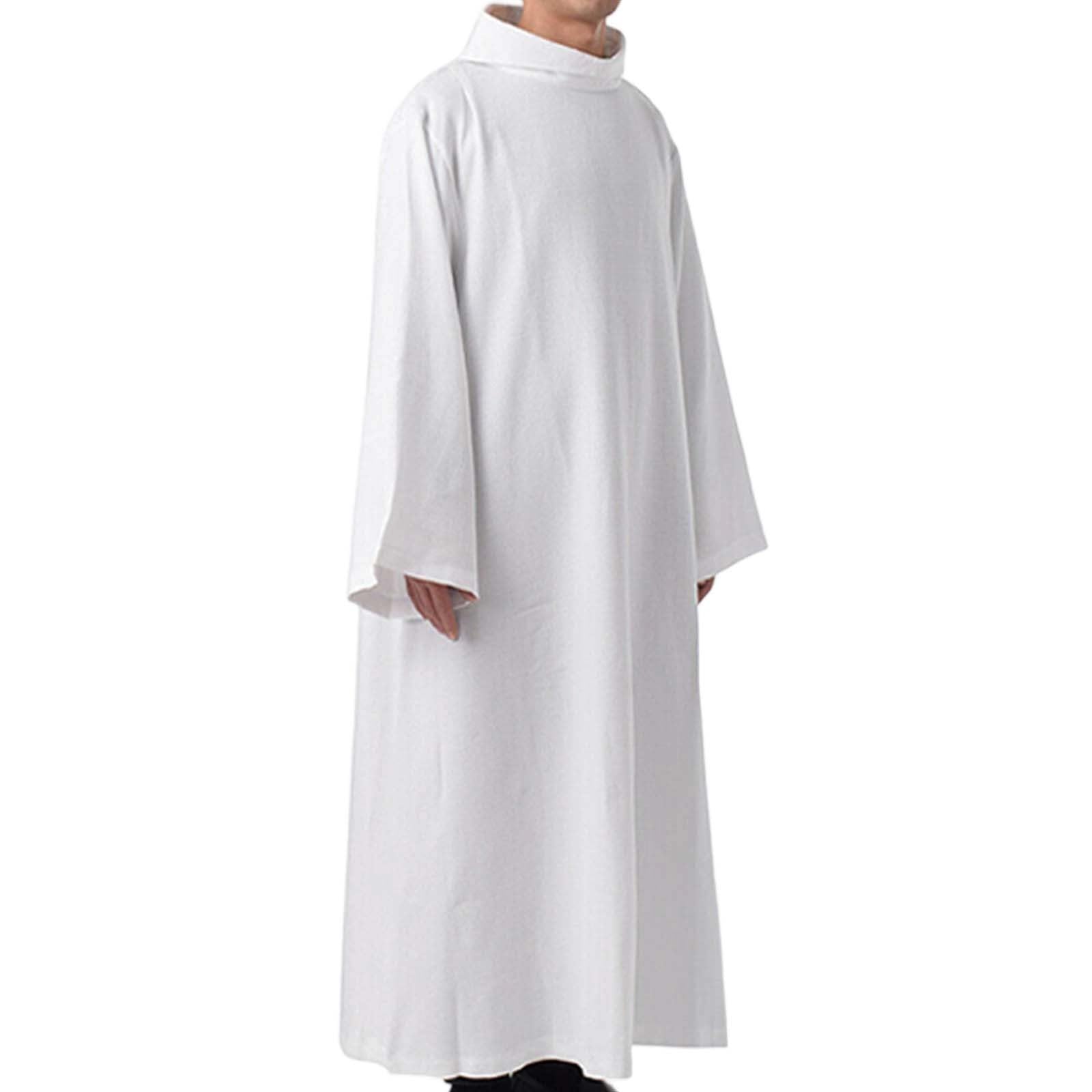 Vestidura de Pastor Túnica Blanca Sacerdotes Católicos Iglesia Ropa Clérigos Oriente Medio Larga