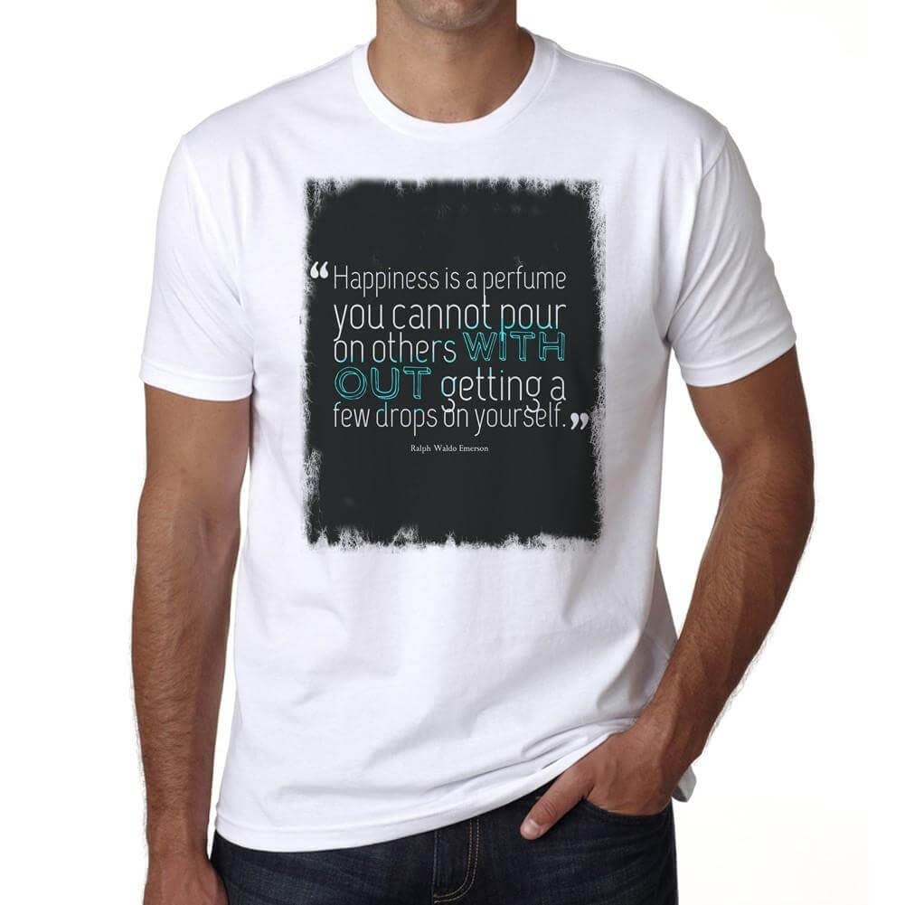 Ultrabasic Men's White Graphic T-Shirt Happiness Is A Perfume Eco-Friendly Limited Edition Short Sleeve Tee-Shirt Vintage Birthday Gift Novelty S