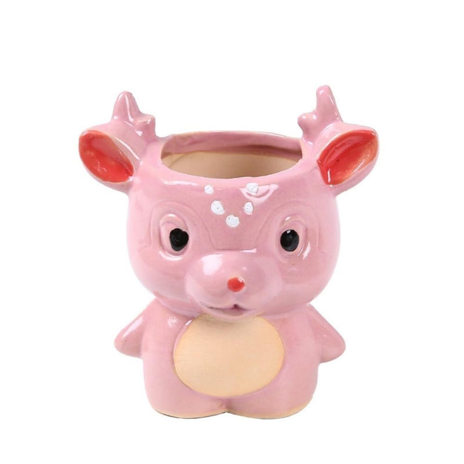 MDNIPQBAM natural Ceramic Deer Succulent Plant Pot Suitable For Herbs And Cactus Containers for garden(A)