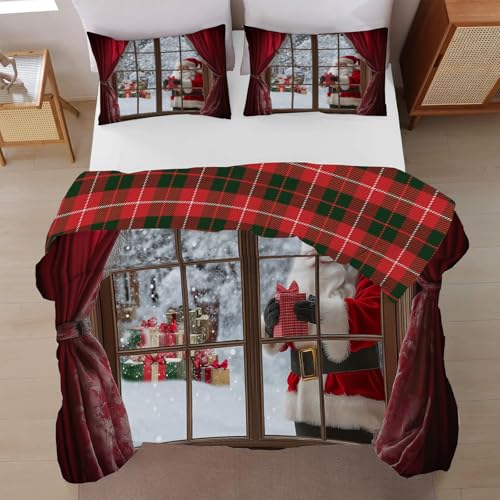 Housse de couette Noël 240x260 microfibre pour lit adulte avec taies - 2