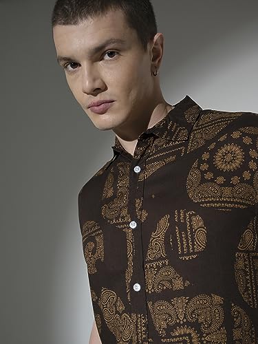 Image of Hubberholme Men's Rayon Relaxed Fit Printed Half Sleeve Resort Shirt