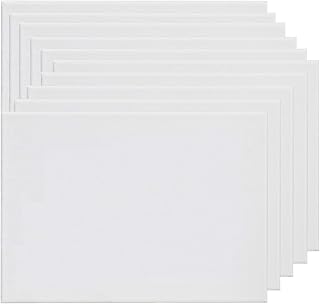 ALLPER Pack de 6 lienzos 40 x 50 cm de 100% algodón apto para óleo, acrílico y mixto, pre-estirado, color BLANCO. Libre de ácido.