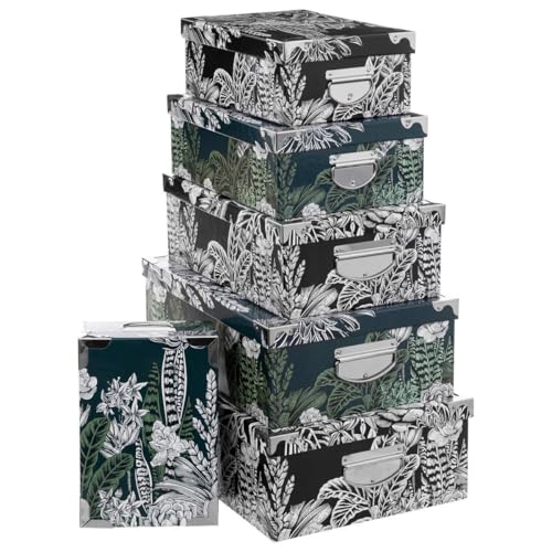 5five - 6 scatole angolari in metallo multicolore blackflora