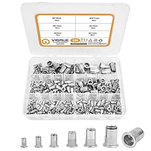 VIGRUE 250Stk Nietmuttern Sortiment A2-70 Edelstahl
