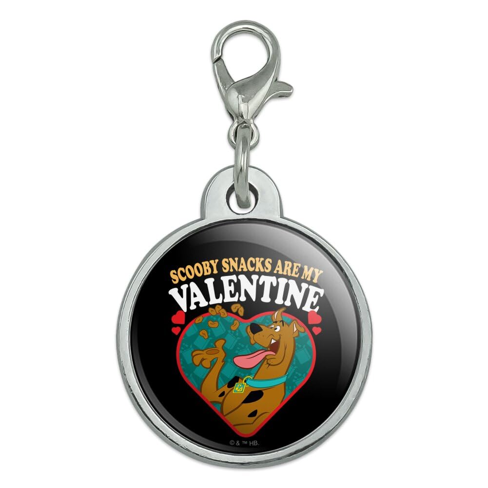 Scooby Doo Scooby Snacks are My Valentine Chrome Plated Metal Pet Dog Cat ID Tag - Small