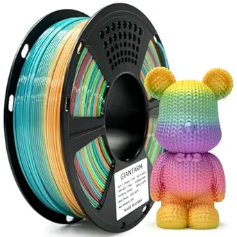 GIANTARM 3D Printer Filament,1.75mm Rainbow PLA Filament,Color Changing Filament 1kg Spool (2.2lbs),Muticolor Filament with Vacuum Packaging