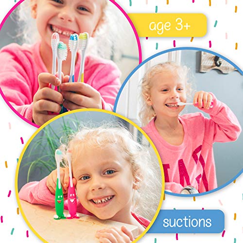 Image of Lingito Kids Toothbrush Extra Soft, Easy Grip for Toddlers Toothbrushes | Children Size Toothbrush Pack Kids Ages 3+