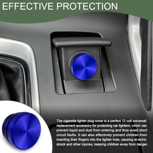 Image of Car Cigarette Lighter Plug Cover, Car Cigarette Lighter Dustproof Cap, Waterproof Cigarette Lighter Socket Cap, Universal Aluminum Alloy Lighter Cover for Cars, Boats, SUVs, Trucks