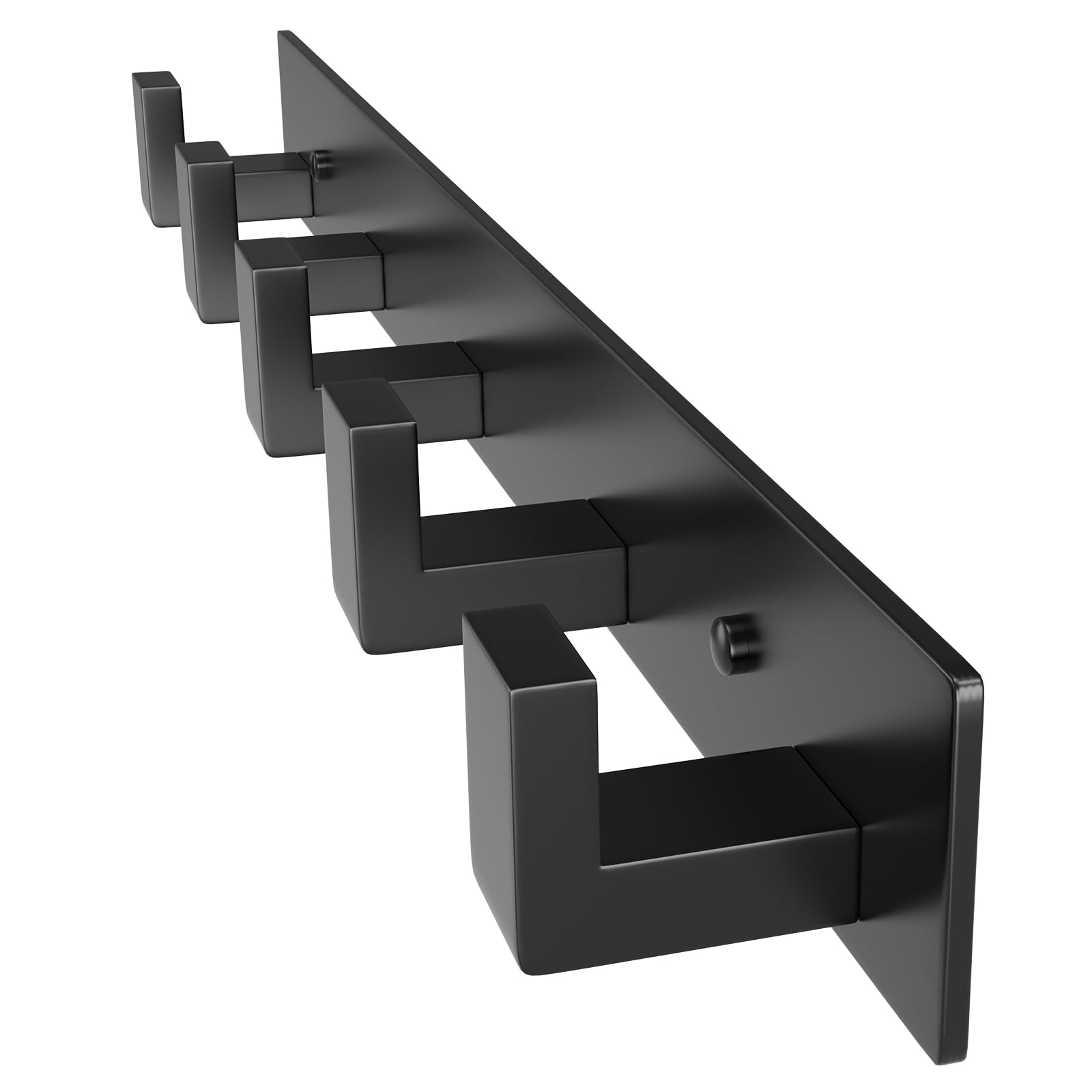 PMMASTO 5-Hook Black Stainless Steel Wall-Mounted Coat and Towel Rack