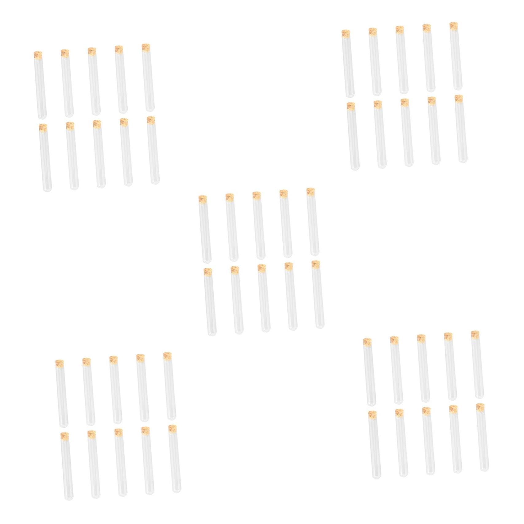 Zerodeko 5 Set Provetta Tappi A Forma Di Chiaro Misurazione Borosilicato Terrarium Jar Provette Contenitori Per Confettata Flaconi Campione Fiala Da Centrifuga Di Legno 10 Pezzi * 5